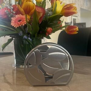 UMBRA Silver Leaf Napkin Holder - Modern Metal Design